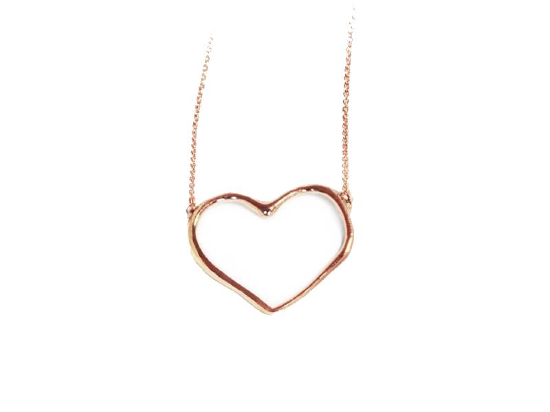 9K ROSE GOLD HEART NECKLACE PHILO MILANO MANUFACTURE C5001